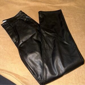 Old Navy Black Faux Leather Jogger Pants